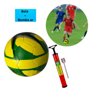 Bola De Futebol Brasil Campo Seleção Profissional Full Kit Bola Vrd Amr +bomba